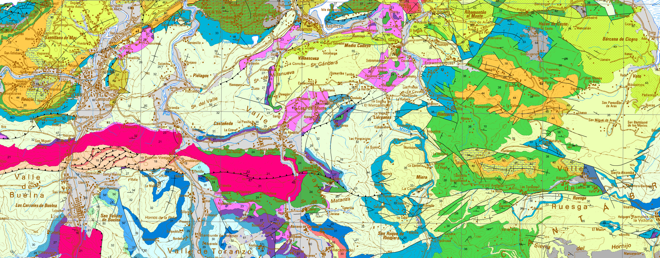 Mapa Geológico-Minero de Cantabria a escala 1:100.000
