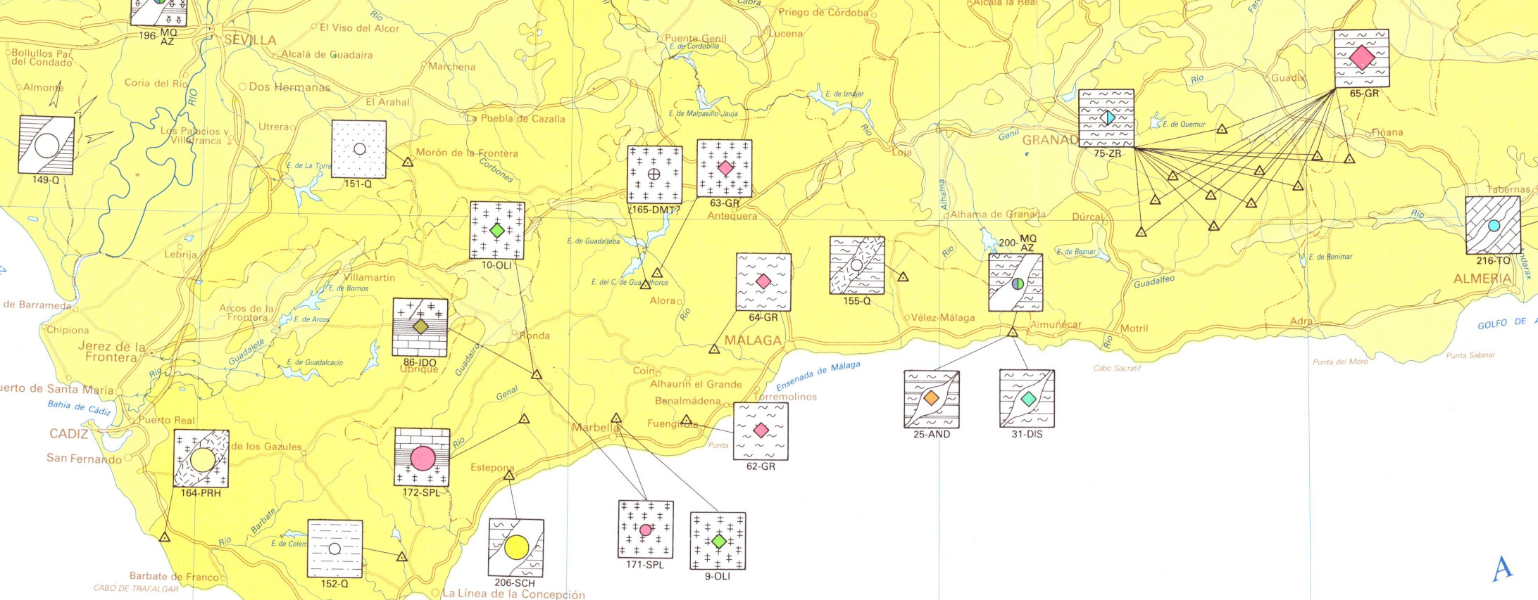 Mapa gemológico y previsor de España a escala 1:1.000.000