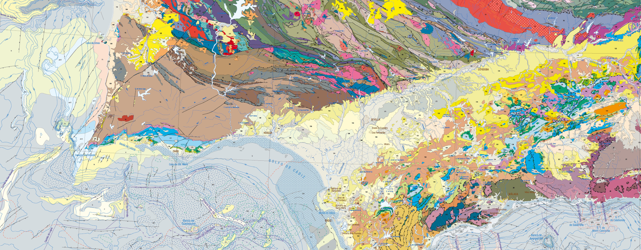 Mapa Geológico de España y Portugal. Escala 1:1.000.000
