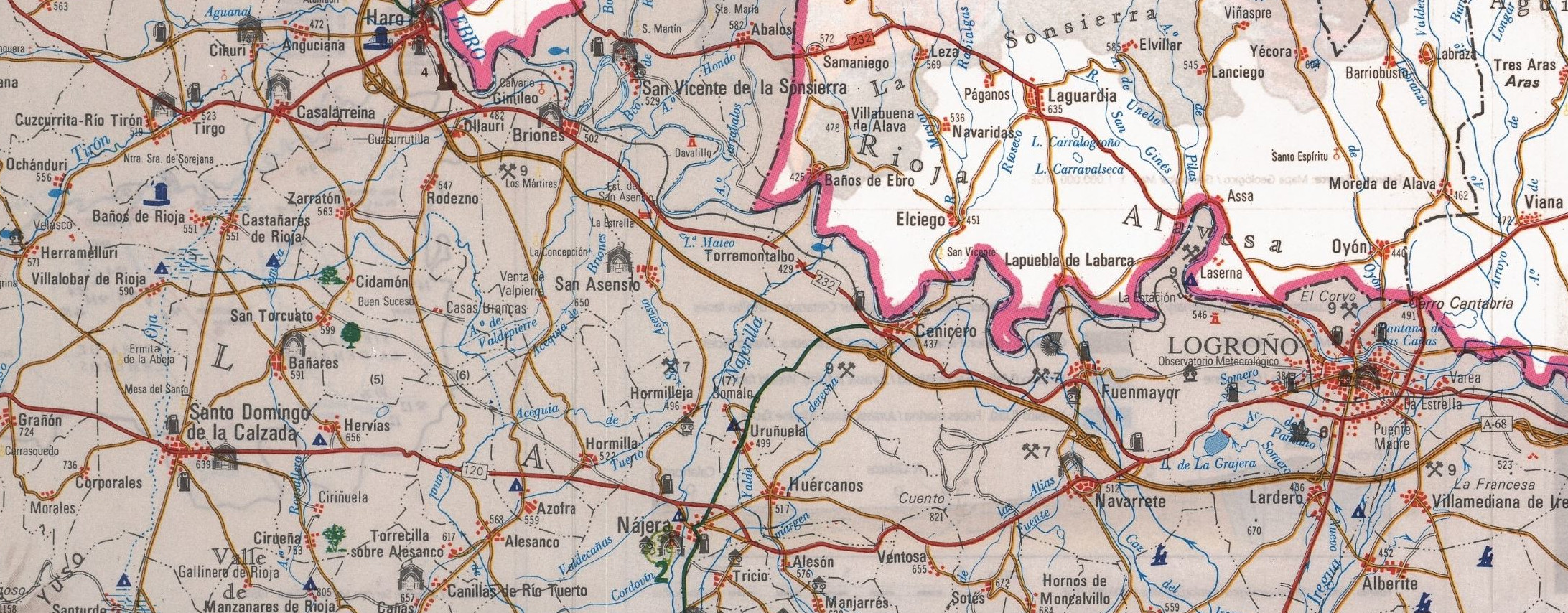 Mapa Guía del Medio físico de La Rioja a escala 1:200.000