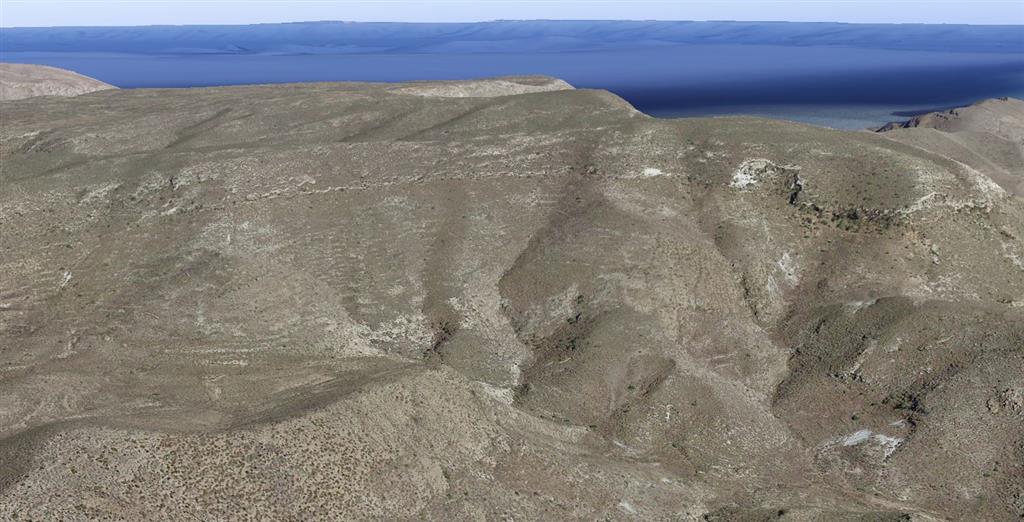 Vista aérea de los carbonatos del Ricardillo. © 2017 Google, data SIO, NOAA, U.S. Navy, NGA, GEBCO