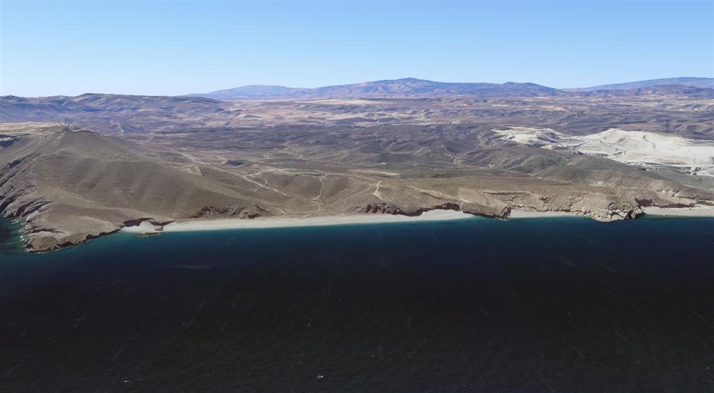 Vista aérea de la Playa de los Muertos. © 2018 Google, data SIO, NOAA, U.S. Navy, NGA, GEBCO