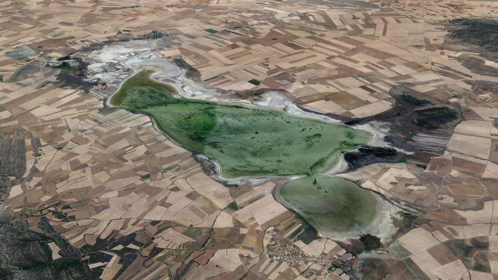 Vista aérea laguna de Galocanta. © 2019 Google earth