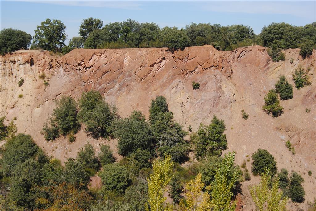 Detalle de los conglomerados, arenas y lutitas del Eoceno con cuerpos de grandes dimensiones sedimentados por acreción lateral en sistemas fluviales que discurrían hacia el norte.