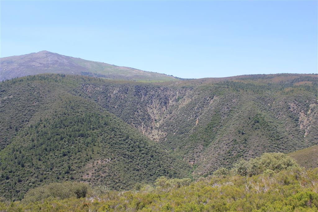 Vista general desde el mirador de la Cervigona de la zona de la falla y la cascada