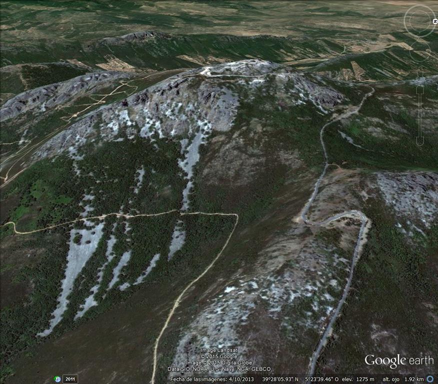 Imagen de Google Earth: Risco la Villuerca desde el E.