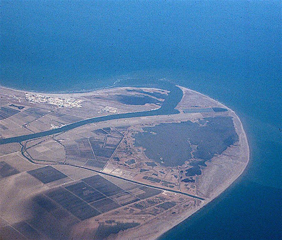 Vista aérea del frente deltaico en el año 2000.