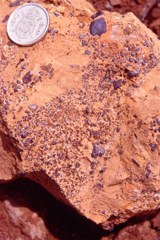 Nódulos de Fe en el mineral de Peña Cabarga