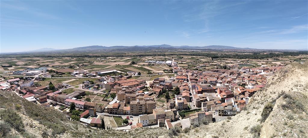 Vista panorámica del aluvial del Ebro desde la parte alta de la Peña de Azagra.