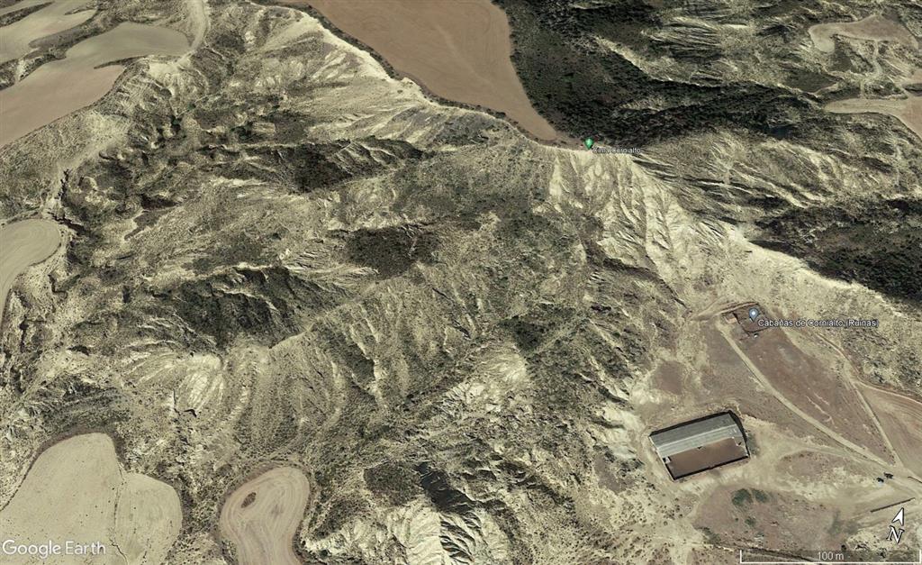 Vista aérea de la cornisa de Cornialto. Fuente: Google Earth