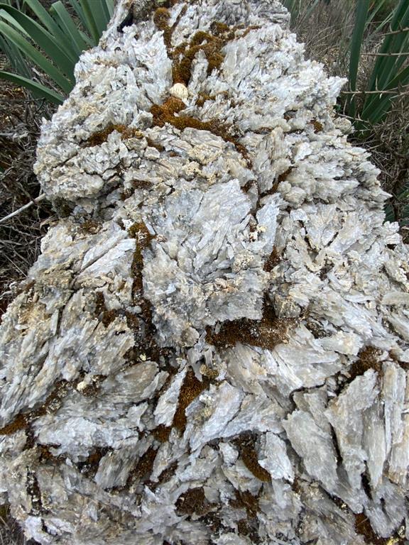 Bloque yesífero perteneciente al sustrato rocoso. Fuente: Cortesía del Área de Edafología y Química Agrícola de la Universidad Pública de Navarra.