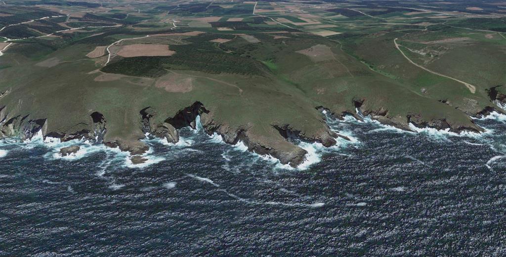 Panorámica sección costera. © 2020 Google, data SIO, NOAA, U.S. Navy, NGA, GEBCO