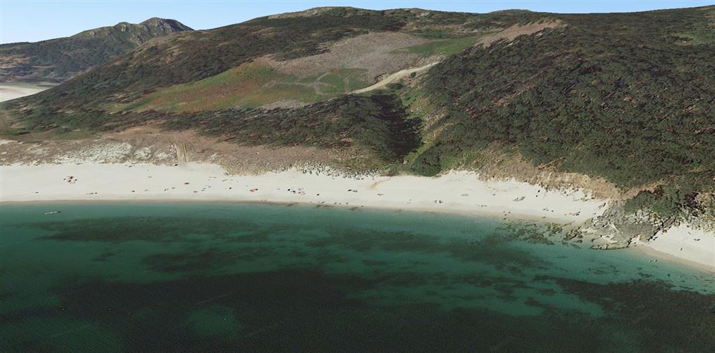 Vista oblicua duna fósil de Figueiras © 2020 Google Earth 