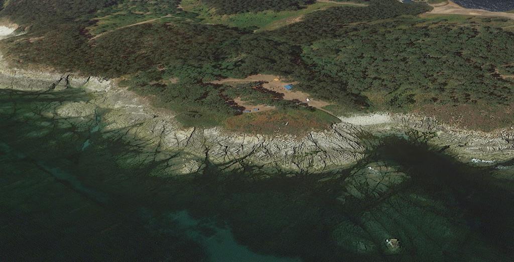 Vista panorámica playas fósiles de arena y de cantos de las Margaritas. © 2020 Google