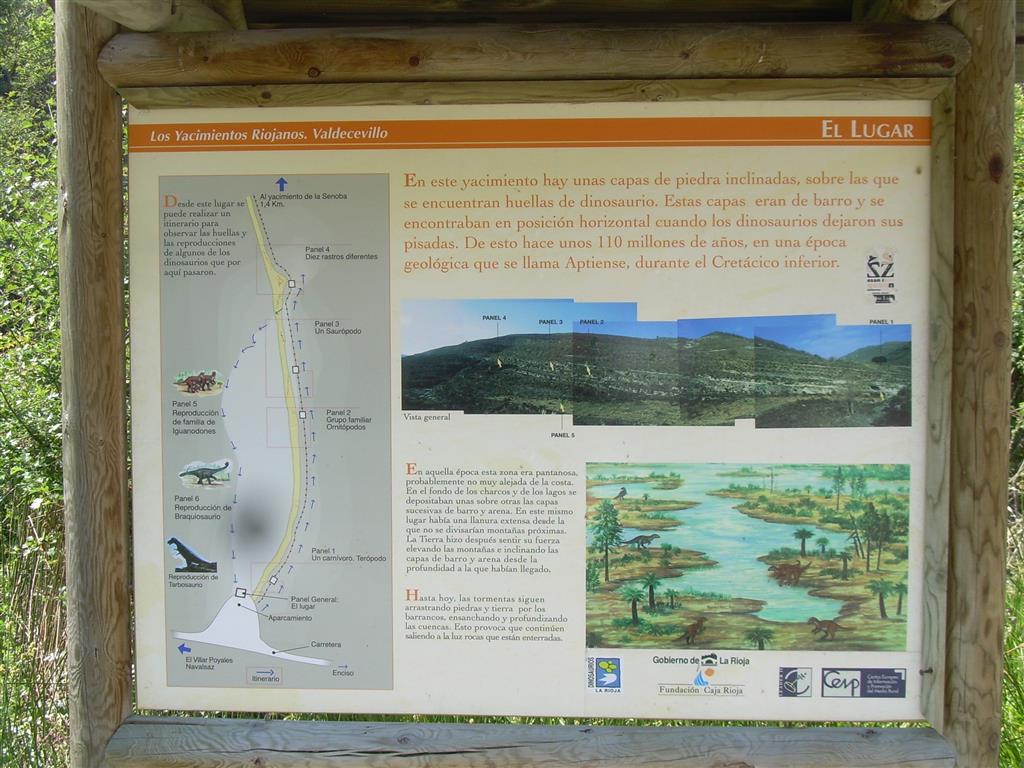 Panel interpretativo del yacimiento de Valdecevillo. Foto: J. Moratalla