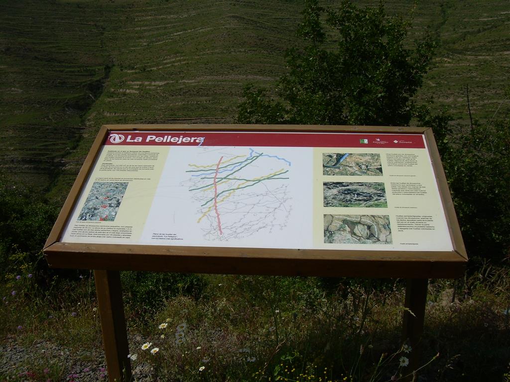 Panel interpretativo del yacimiento de La Pellejera. Foto: J. Moratalla