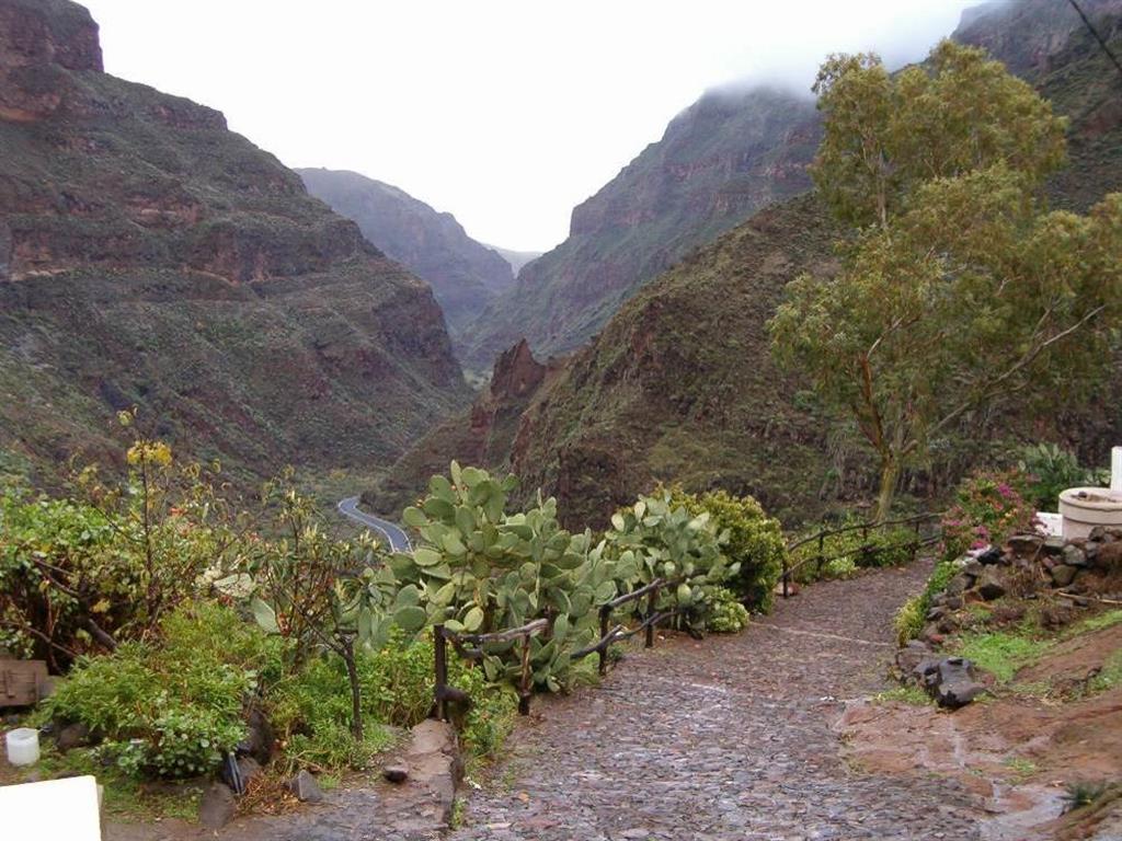 Vista general del Barranco de Guayadeque desde la parte superior, donde acaba la carretera