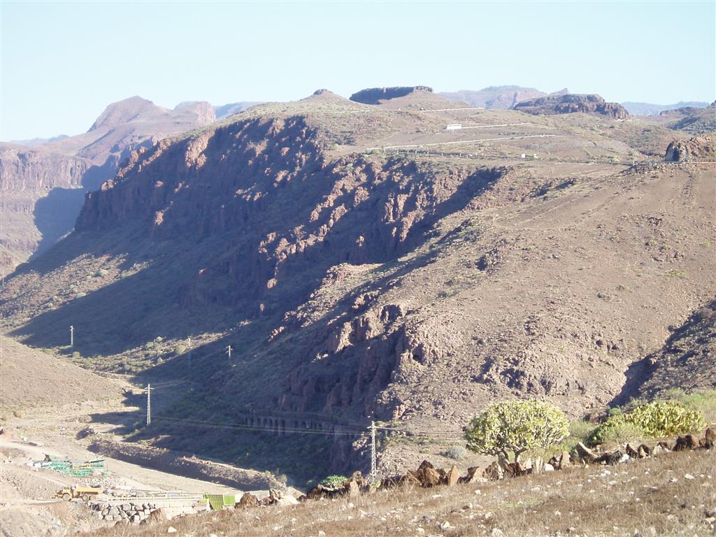 Detalle del barranco de Fataga desde el Sur, el limita occidental del macizo de Amurga.