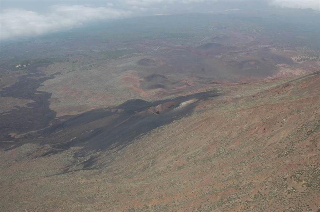 Vista aérea del volcán Chahorra