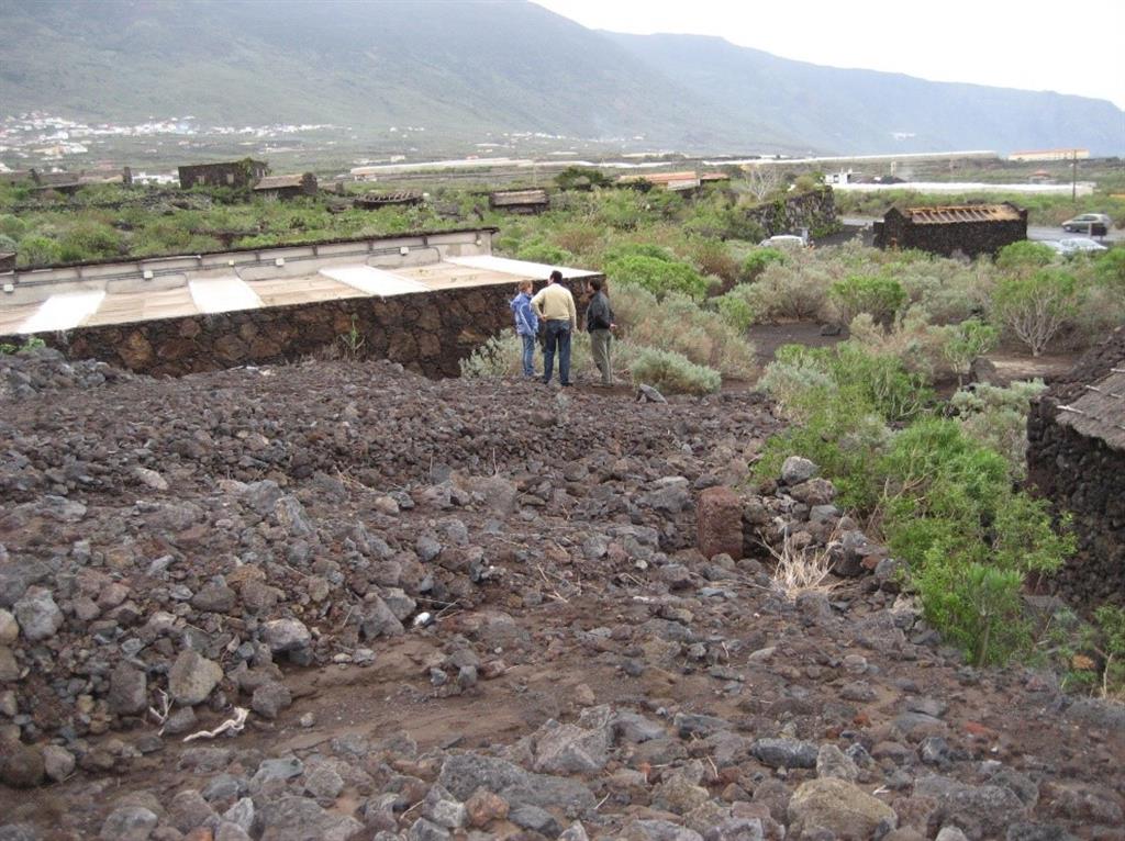 Afecciones al Lagartario Insular y al poblado de Guinea durante una de las múltiples fases de actividad de la fuga (febrero de 2008).