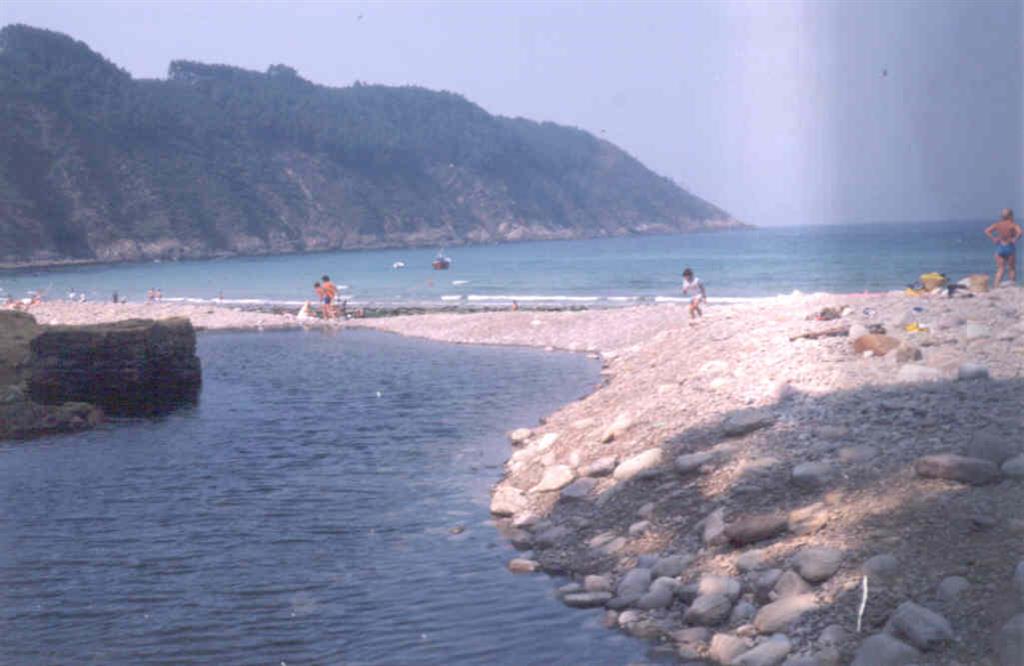 Desembocadura del Río Uncín en la playa de Artedo.