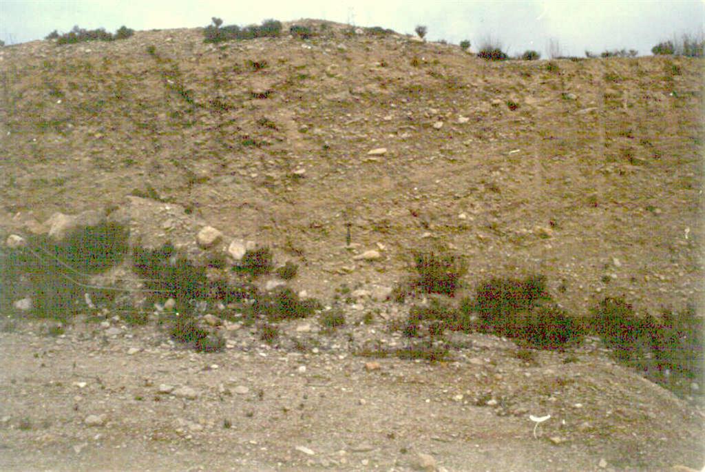 Deformación diapírica en el nivel de glacis más antiguo situado al pie de la Sierra de Alcubierre.
