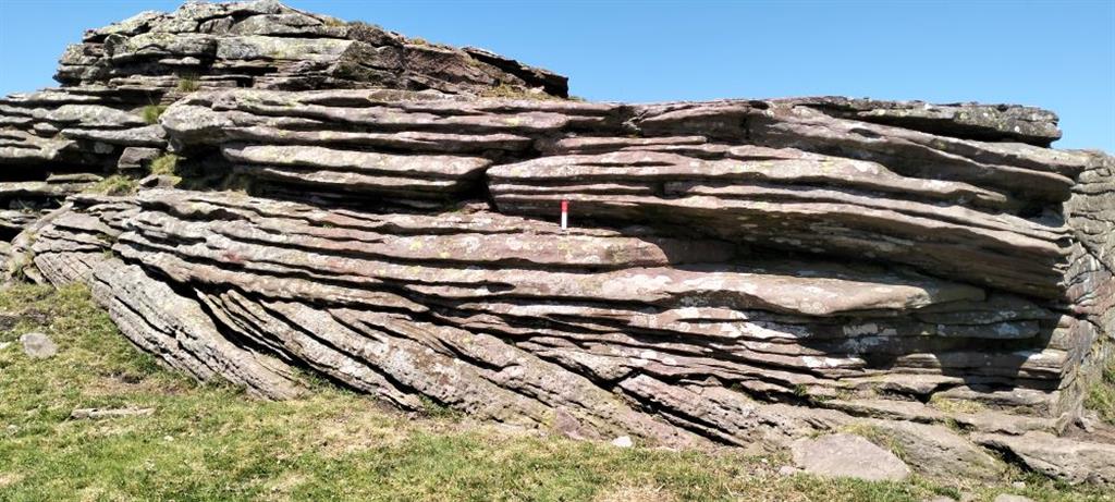 Estratificación cruzada en areniscas del Buntsandstein.