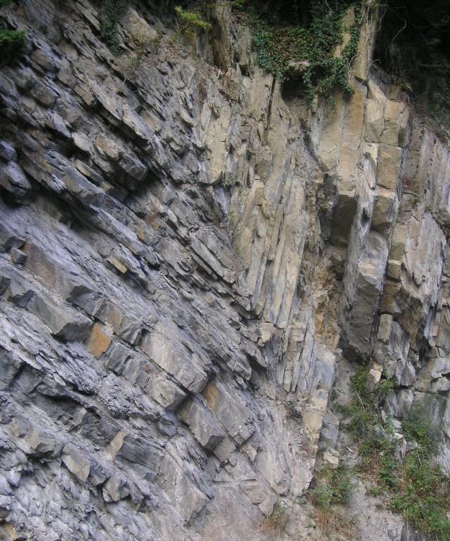 Pliegue tipo chevron en el flysch detrítico de Isaba.