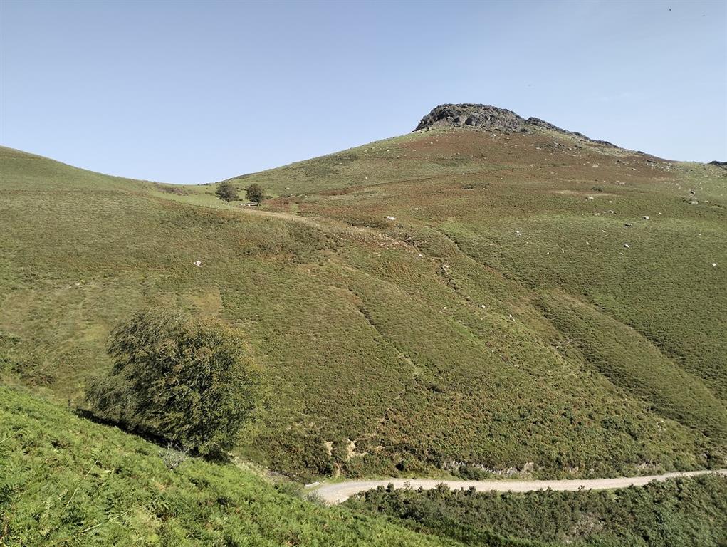 Vista panorámica de la turbera de Alkurruntz en el collado situado bajo la cima del monte Alkurruntz.