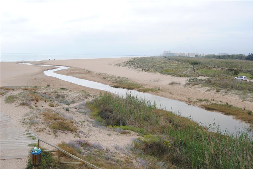 Desembocadura de río Xeraco, a través del cordón de dunas