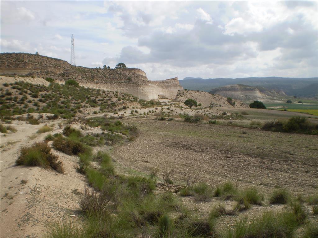 Vista del afloramiento desde el camino de acceso a las canteras