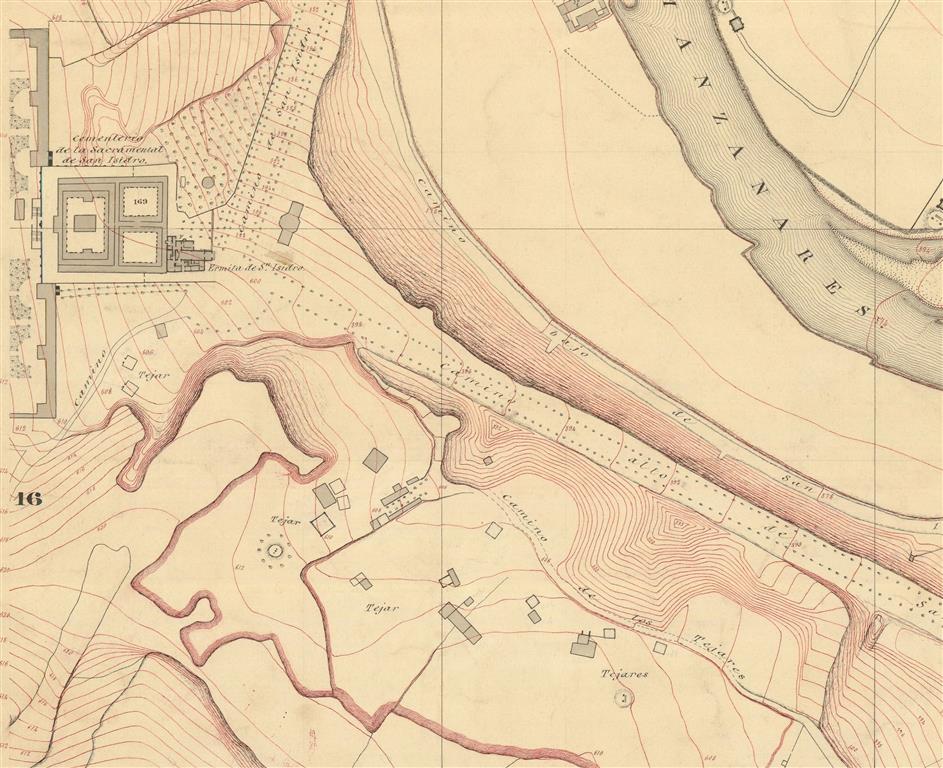 Localización del Tejar de San Isidro según el Plano Parcelario de Madrid de 1872 (fuente: IGN - PPOBL 1870-1970 CC-BY 4.0 ign.es)
