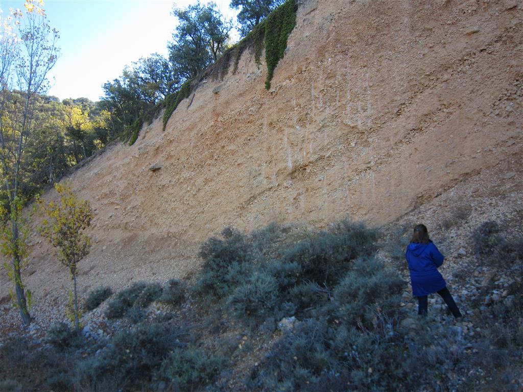 Vista de los depósitos crioclásticos ordenados en la vertiente meridional del valle del río Dulce.