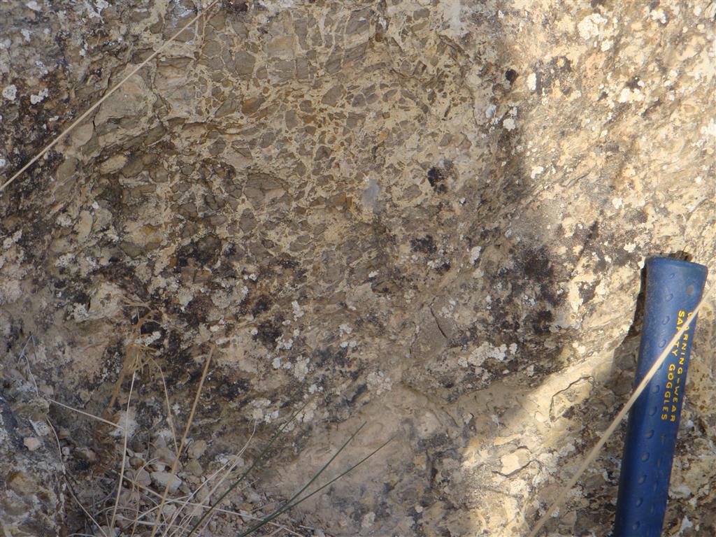 carbonatación en enrejado sobre pizarras del Ordovícico